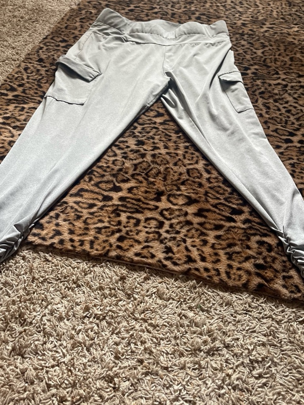 SHEIN Light Gray Cargo Jogger Pants with Side Pockets